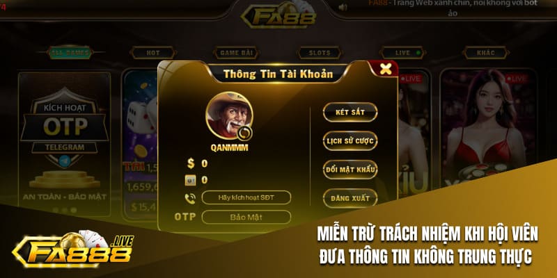 Các trường hợp cổng game FA88 được miễn trừ trách nhiệm